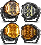 4X Auxbeam 3" Round Led Work Driving Lights Spot Fog Pods Amber Drl+black Covers. Fixed Price $259.99.