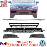 Front Bumper Grille + Molding Fog Light Covers For 2013-2015 Honda Civic Sedan. Fixed Price $108.98.