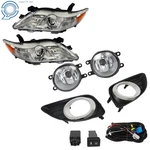 Front Headlights Chrome+fog Switch W/cover Black For Toyota Camry 2010-11. Fixed Price $79.77.