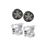 Rugged Ridge 15210.14 Round Off Road Beam Large Silver X-clamp Led Light Kit. Fixed Price $142.99.