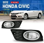 For 2012 Honda Civic Door Sedan 4DR Fog Lights Clear Lens Front Lamps Lh+rh. Fixed Price $66.99.