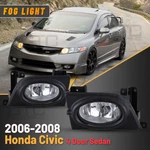 Fog Lights For 2006-2008 Honda Civic 4 Door Sedan Lamps Clear Lens 1 Pair. Fixed Price $45.99.