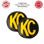 Kc Hilites 6" Daylighter Slimlite Covers W/ Yellow Logo, Black, Soft Vinyl. Fixed Price $40.90.