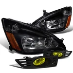 For Honda Accord 2 Dr Coupe Ex Lx, Black Headlights, Yellow Fog Pai. Fixed Price $102.95.