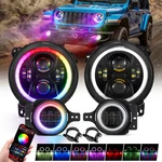 Auxbeam 9" Rgb Led Headlights + 4" Fog For Jeep Wrangler Jl Gladiator Jt. Fixed Price $219.99.