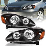 For 2003-2008 Toyota Corolla Sedan Black Headlight Assembly Headlamps Left+right. Fixed Price $56.79.