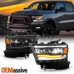 For 2019-2022 Dodge Ram 1500 Full Led W/drl Headlight Black Bezel Replacement. Fixed Price $425.99.