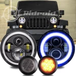 Brightest Set For Jeep Wrangler Jk 7" Led Headlights Blue Halo+turn Signal. Fixed Price $64.85.