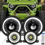 Combo 7" Led Headlights Turn + Fog Lamp For Jeep Wrangler Jk 2007-2018. Fixed Price $104.99.