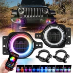 Auxbeam 4" Magic Rgb Led Fog Lights Angel Eyes Lamp For Jeep Wrangler Gladiator. Fixed Price $89.98.