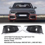 Left & Right Front Bumper Fog Light Grille Cover Trim For Audi A4L 2020-2022. Fixed Price $68.96.