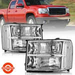 Pair Headlights For 2007-2013 Gmc Sierra 1500 2500HD 3500HD Chrome Headlamps L&r. Fixed Price $66.50.