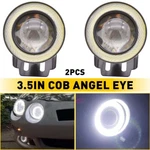 3.5 Inch Round Led Fog Light Driving Spot Lamp W/ White Angel Eyes Halo Ring Eoa. Fixed Price $18.99.
