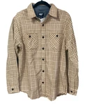 Lands End Mens Rugged Flannel Shirt, Brown Check, S, Xxl Nwt, Ships Free. Fixed Price $20.00.