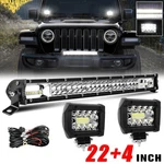 20INCH Led Light Bar Spot Flood Combo +4" Pods Offroad For Jeep Truck Suv+wiring. Fixed Price $35.99.