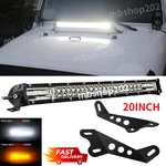 400W 20" Led Light Bar+hood Mounting Bracket Set Fit Jeep Wrangler Jku 07-17. Fixed Price $56.59.