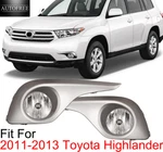 Pair Fog Lights For 2011-2013 Toyota Highlander Clear Lens Switch W/ Wiring Kit. Fixed Price $49.99.