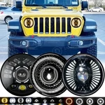 Newest Pair 7" Round Led Headlights Hi/lo Beam H4 For Jeep Wrangler Jk Tj Cj Lj. Fixed Price $79.95.