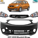 Front Bumper Cover Paintable & Headlights Kit For 2017-2020 Mitsubishi Mirage. Fixed Price $808.42.