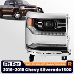 Headlight For 2016-2018 Chevy Silverado 1500 W/led Module Chrome Bezel Right. Fixed Price $144.99.