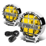 Dna Motoring FL-6-U+SW-AM-CH 6" Round Fog Lights W/switch Chrome Amber. Fixed Price $69.19.