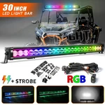 30" Led Light Bar Combo Rgb Halo Color Changing Chasing Strobe Remote Control 32. Fixed Price $144.49.