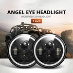 2X 7" Inch Round Led Headlights Halo Eyes For Jeep Wrangler Jk Lj Tj Cj. Fixed Price $49.99.