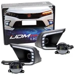 Oe-spec 15W Led Fog Lamps Bezel Switchback Drl Combo For 2022+ Honda Civic 4DR. Fixed Price $191.09.