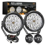 Auxbeam Ray-l 7" Round Led Driving Light 240W White Amber Drl Offroad Pair Spot. Fixed Price $439.84.