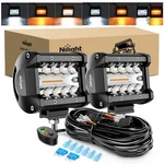 Nilight 2PCS 4INCH 60W Led Pods Spot Flood Amber White Bar Strobe Mod.... Fixed Price $78.66.