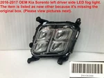 2016 2017 2018 Kia Sorento Left Side Led Foglight 92201-C6200. Fixed Price $40.00.