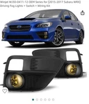 Fog Lights +switch +wiring Kit For Subaru Wrx 2017-2019 WJ30-0411-12. Fixed Price $50.00.