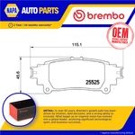 Brake Pads Set Fits Lexus IS300H MK3 2.5 Rear 13 To 20 2AR-FSE Brembo 0446630280. Fixed Price $41.30.