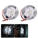 2X Round 3" Marine Boat Stern Transom Lights White 6 Led Deck Courtesy. Fixed Price $9.44.