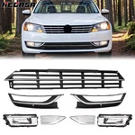 Hecasa 7PCS Front Bumper Fog Lights Corner& Lower Grille For Vw Passat 2012-2015. Fixed Price $87.01.