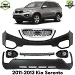 Front Bumper Cover Prime Plastic & Fog Lights Assembly For 2011-2013 Kia Sorento. Fixed Price $480.00.