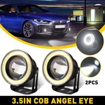 2X 3.5 Inch Round Led Fog Light Spot Driving Lamp W/ Blue Angel Eyes Halo Ring. Fixed Price $18.99.
