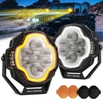 2PCS Off-road Led Pod Lights, 4" 5"FLOOD Spot Beam White/amber Drl Driving Lamps. Fixed Price $168.21.