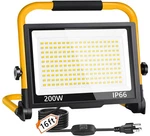 24000LM Led Work Light, 200W Ultra Brighter Flood With 16FT Cord Switch.... Fixed Price $90.80.