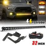 Strobe 32" Led Light Bar W/lower Bumper Brackets+wiring For 16-23 Toyota Tacoma. Fixed Price $89.98.