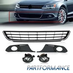 Front Lower Grille & Fog Lights W/ Cover Bezel For Volkswagen Jetta 2011-2014. Fixed Price $39.99.