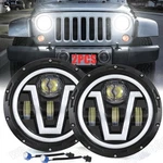 7" Black Led Headlights W/ Halo Drl For 1997-2018 Jeep Wrangler Jk Cj Tj. Fixed Price $50.02.