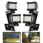 Dual A-pillar Mounting Bracket 4 Led Work Light For 07-17 Jeep Wrangler Jk/jku. Fixed Price $74.99.