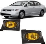 Fog Lights For 2006-2008 Honda Civic Sedan Driving Lamps Yellow Lens Wiring Kits. Fixed Price $43.99.
