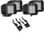 Rigid Ind. D-series Pro Surface Diffused Lights A-pillar Mount Fits Jeep Jk. Fixed Price $643.77.
