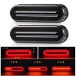 2X 5" Red/amber Oval Led Truck Trailer Stop Turn Tail Brake Lights Flowing Drl. Fixed Price $18.98.