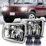 5X7" Glass Headlight Housing + Led H4 Bulb Kit For Jeep Wrangler Yj 1986-1995. Fixed Price $39.98.