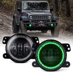 Xprite 4 Inch Led Green Halo Bumper Fog Lights For 2007-2018 Jeep Wrangler Jk. Fixed Price $52.99.