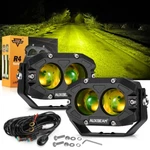Auxbeam 4" Led Pods Light Bar Amber Yellow Fog Lamp Offroad Driving Truck Atv. Fixed Price $76.99.
