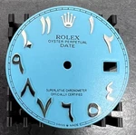 Rolex Date 34MM Watch Custom Light Blue Arabic Marker Dial For 15000 15200 15234. Fixed Price $495.00.